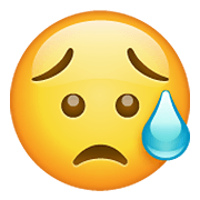 Emoji 😥 Faccina Delusa Ma Sollevata su WhatsApp 2.20.206.24.