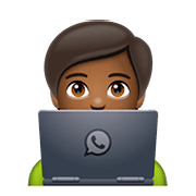 Emoji 🧑🏾‍💻 Persona Esperta Di Tecnologia: Carnagione Abbastanza Scura su WhatsApp 2.20.206.24.