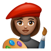 Emoji 👩🏽‍🎨 Artista Donna: Carnagione Olivastra su WhatsApp 2.20.206.24.