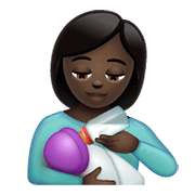 👩🏿‍🍼 Emoji Mulher Alimentando Bebê: Pele Escura na WhatsApp 2.20.206.24.