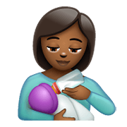 👩🏾‍🍼 Emoji Mulher Alimentando Bebê: Pele Morena Escura na WhatsApp 2.20.206.24.