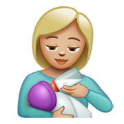 Emoji 👩🏼‍🍼 Donna Che Allatta: Carnagione Abbastanza Chiara su WhatsApp 2.20.206.24.