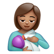 👩🏽‍🍼 Emoji Mulher Alimentando Bebê: Pele Morena na WhatsApp 2.20.206.24.