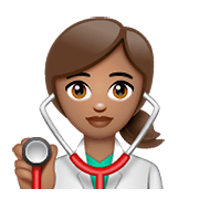 Emoji 👩🏽‍⚕️ Operatrice Sanitaria: Carnagione Olivastra su WhatsApp 2.20.206.24.