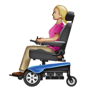 👩🏼‍🦼 Emoji Mulher Em Cadeira De Rodas Motorizada: Pele Morena Clara na WhatsApp 2.20.206.24.