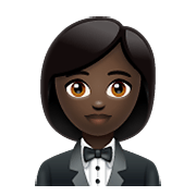 🤵🏿‍♀️ Emoji Mujer Con Esmoquin: Tono De Piel Oscuro en WhatsApp 2.20.206.24.