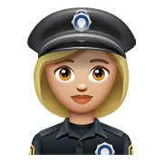 👮🏼‍♀️ Emoji Policial Mulher: Pele Morena Clara na WhatsApp 2.20.206.24.