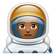 🧑🏾‍🚀 Emoji Astronaut(in): mitteldunkle Hautfarbe WhatsApp 2.21.11.17.