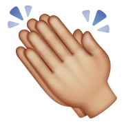 👏🏼 Emoji Mãos Aplaudindo: Pele Morena Clara na WhatsApp 2.21.11.17.
