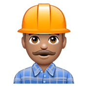 👷🏽 Emoji Bauarbeiter(in): mittlere Hautfarbe WhatsApp 2.21.11.17.