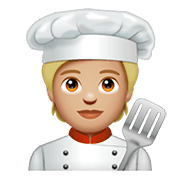 Émoji 🧑🏼‍🍳 Cuisinier (tous Genres) : Peau Moyennement Claire sur WhatsApp 2.21.11.17.
