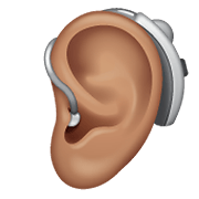 🦻🏽 Emoji Ohr mit Hörhilfe: mittlere Hautfarbe WhatsApp 2.21.11.17.
