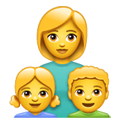 👩‍👧‍👦 Emoji Familie: Frau, Mädchen und Junge WhatsApp 2.21.11.17.