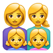 👩‍👩‍👧‍👧 Emoji Familia: Mujer, Mujer, Niña, Niña en WhatsApp 2.21.11.17.