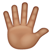 🖐🏽 Emoji Mão Aberta Com Os Dedos Separados: Pele Morena na WhatsApp 2.21.11.17.