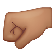 Emoji 🤛🏽 Pugno A Sinistra: Carnagione Olivastra su WhatsApp 2.21.11.17.