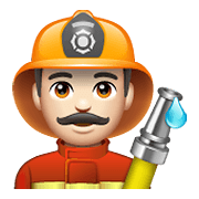 Emoji 👨🏻‍🚒 Pompiere Uomo: Carnagione Chiara su WhatsApp 2.21.11.17.
