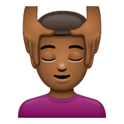 💆🏾‍♂️ Emoji Mann, der eine Kopfmassage bekommt: mitteldunkle Hautfarbe WhatsApp 2.21.11.17.