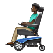 👨🏿‍🦼 Emoji Homem Em Cadeira De Rodas Motorizada: Pele Escura na WhatsApp 2.21.11.17.