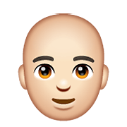 👨🏻‍🦲 Emoji Mann: helle Hautfarbe, Glatze WhatsApp 2.21.11.17.
