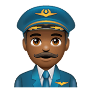 Émoji 👨🏾‍✈️ Pilote Homme : Peau Mate sur WhatsApp 2.21.11.17.