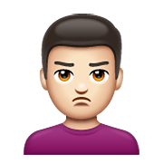 🙎🏻‍♂️ Emoji schmollender Mann: helle Hautfarbe WhatsApp 2.21.11.17.