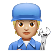 🧑🏼‍🔧 Emoji Mechaniker(in): mittelhelle Hautfarbe WhatsApp 2.21.11.17.