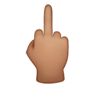 🖕🏽 Emoji Mittelfinger: mittlere Hautfarbe WhatsApp 2.21.11.17.