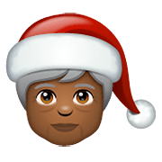 🧑🏾‍🎄 Emoji Weihnachtsperson: mitteldunkle Hautfarbe WhatsApp 2.21.11.17.