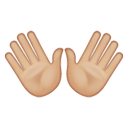 Emoji 👐🏼 Mani Aperte: Carnagione Abbastanza Chiara su WhatsApp 2.21.11.17.