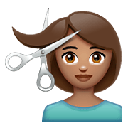 💇🏽 Emoji Person beim Haareschneiden: mittlere Hautfarbe WhatsApp 2.21.11.17.