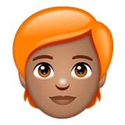 🧑🏽‍🦰 Emoji Erwachsener: mittlere Hautfarbe, rotes Haar WhatsApp 2.21.11.17.