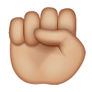 ✊🏼 Emoji Puño En Alto: Tono De Piel Claro Medio en WhatsApp 2.21.11.17.