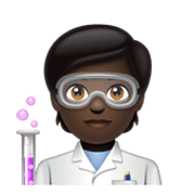 Emoji 🧑🏿‍🔬 Persona Che Lavora In Campo Scientifico: Carnagione Scura su WhatsApp 2.21.11.17.