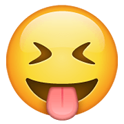 😝 Emoji Gesicht mit herausgestreckter Zunge und zusammengekniffenen Augen WhatsApp 2.21.11.17.