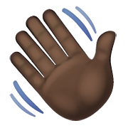 👋🏿 Emoji winkende Hand: dunkle Hautfarbe WhatsApp 2.21.11.17.