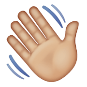Emoji 👋🏼 Mano Che Saluta: Carnagione Abbastanza Chiara su WhatsApp 2.21.11.17.