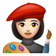 👩🏻‍🎨 Emoji Artista Mujer: Tono De Piel Claro en WhatsApp 2.21.11.17.