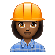 👷🏾‍♀️ Emoji Bauarbeiterin: mitteldunkle Hautfarbe WhatsApp 2.21.11.17.