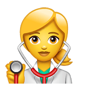 Emoji 👩‍⚕️ Operatrice Sanitaria su WhatsApp 2.21.11.17.