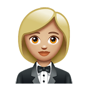 🤵🏼‍♀️ Emoji Mujer Con Esmoquin: Tono De Piel Claro Medio en WhatsApp 2.21.11.17.