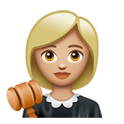 Émoji 👩🏼‍⚖️ Juge Femme : Peau Moyennement Claire sur WhatsApp 2.21.11.17.