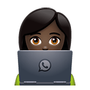 👩🏿‍💻 Emoji IT-Expertin: dunkle Hautfarbe WhatsApp 2.21.11.17.