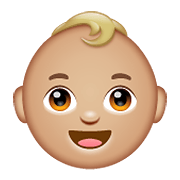 👶🏼 Emoji Bebé: Tono De Piel Claro Medio en WhatsApp 2.21.23.23.