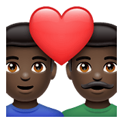 Emoji 👨🏿‍❤️‍👨🏿 Coppia Con Cuore - Uomo: Carnagione Scura, Uomo: Carnagione Scura su WhatsApp 2.21.23.23.