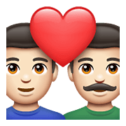👨🏻‍❤️‍👨🏻 Emoji Pareja Enamorada - Hombre: Tono De Piel Claro, Hombre: Tono De Piel Claro en WhatsApp 2.21.23.23.