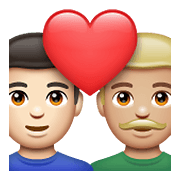 Emoji 👨🏻‍❤️‍👨🏼 Coppia Con Cuore - Uomo: Carnagione Chiara, Uomo: Carnagione Abbastanza Chiara su WhatsApp 2.21.23.23.