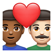 👨🏾‍❤️‍👨🏻 Emoji Pareja Enamorada - Hombre: Tono De Piel Oscuro Medio, Hombre: Tono De Piel Claro en WhatsApp 2.21.23.23.