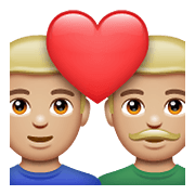 👨🏼‍❤️‍👨🏼 Emoji Casal Apaixonado - Homem: Pele Clara, Homem: Pele Clara na WhatsApp 2.21.23.23.