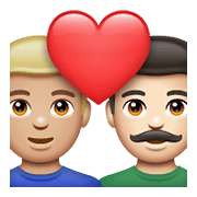 👨🏼‍❤️‍👨🏻 Emoji Pareja Enamorada - Hombre: Tono De Piel Claro Medio, Hombre: Tono De Piel Claro en WhatsApp 2.21.23.23.